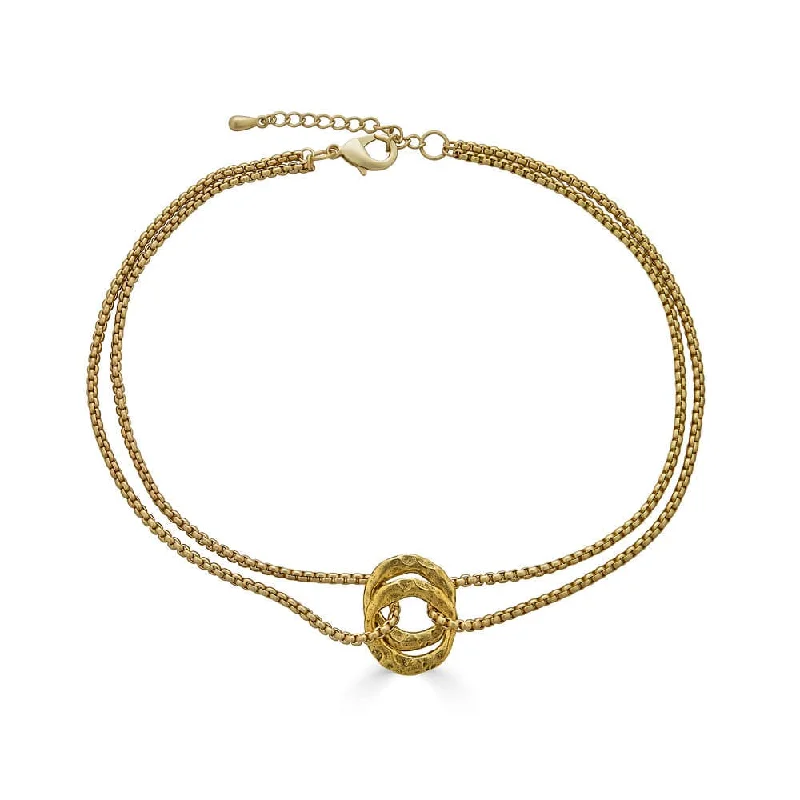 Matte Gold Double Circle Necklace