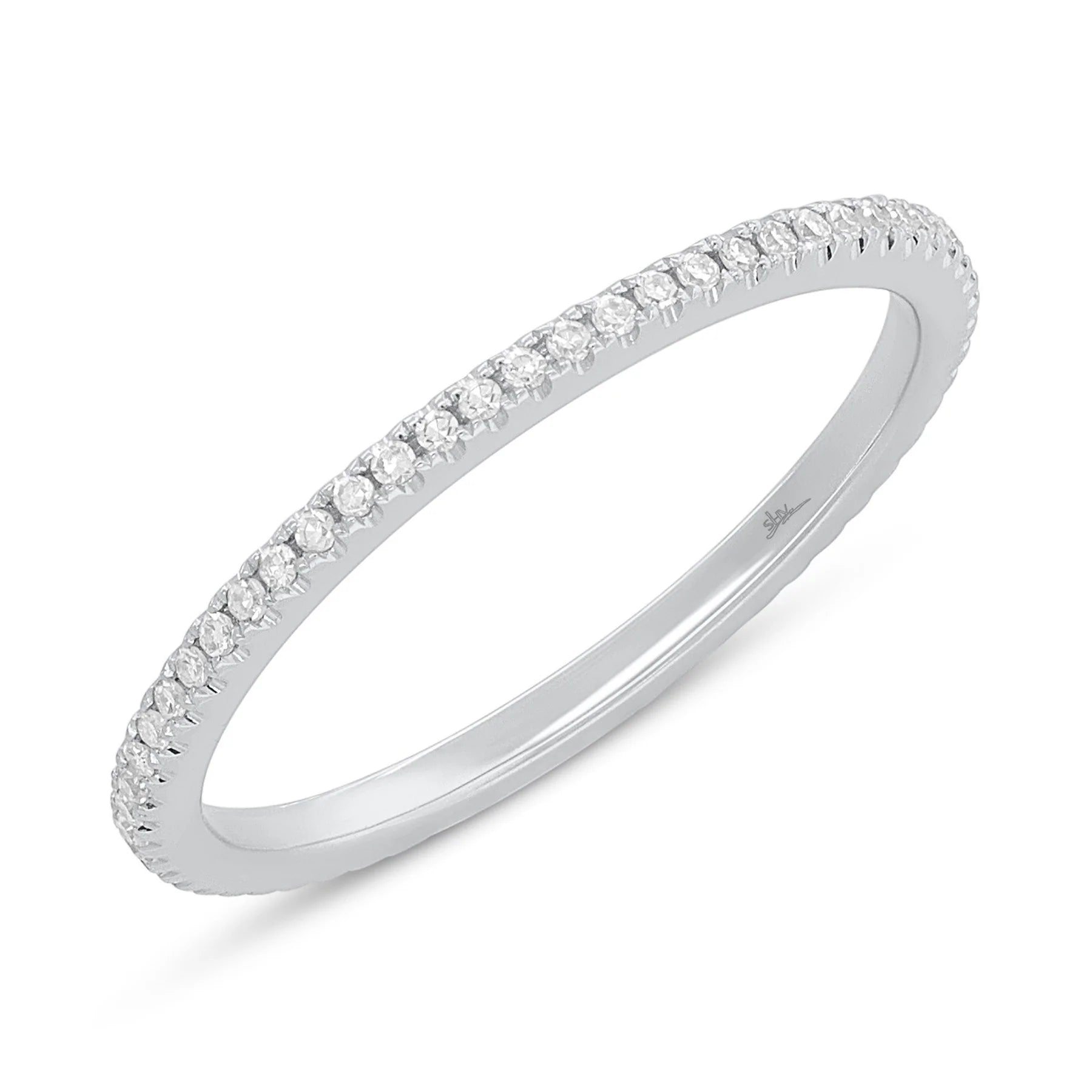 14K White Gold 0.18 Carat Total Weight Round Diamond Eternity Band