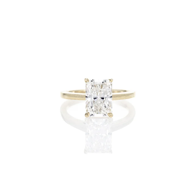 14K Yellow Gold 3.03 Carat Radiant Lab Grown Diamond Solitaire Engagement Ring