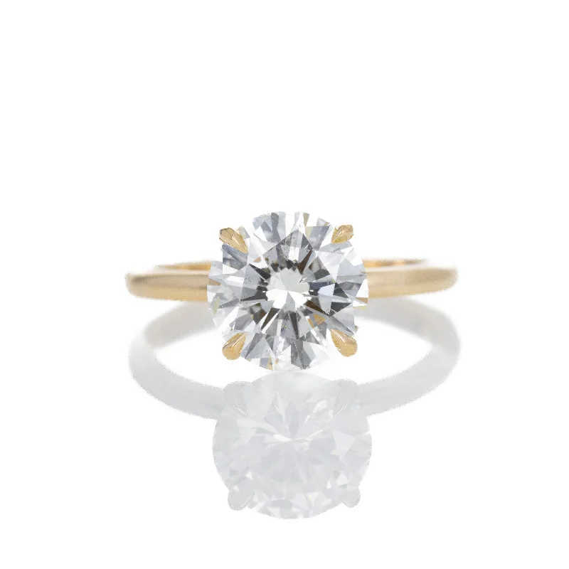 3.04 Carat Round Brilliant Diamond Solitaire Engagement Ring