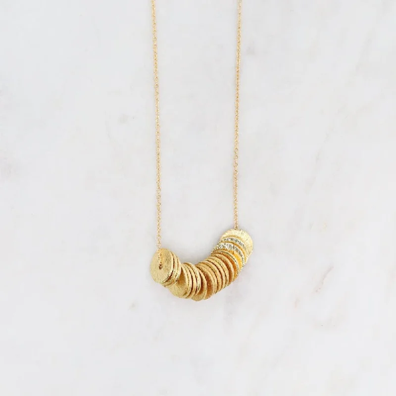 14k Gold Filled Stacked Sequin Necklace