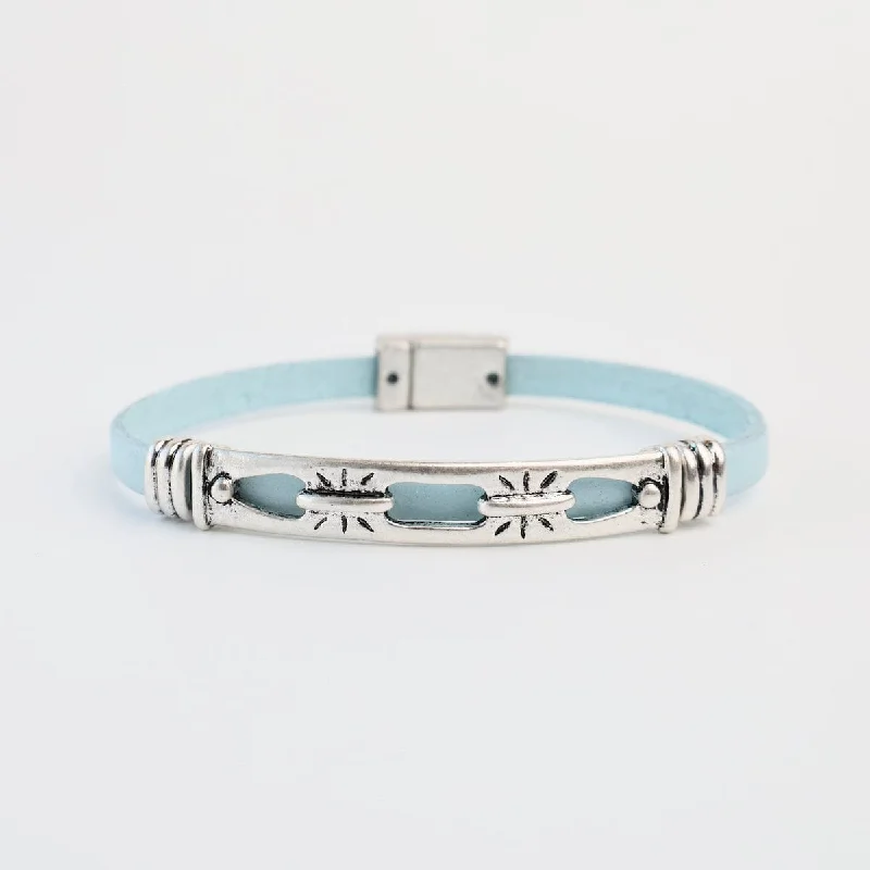 Antique Silver Light Blue Bracelet