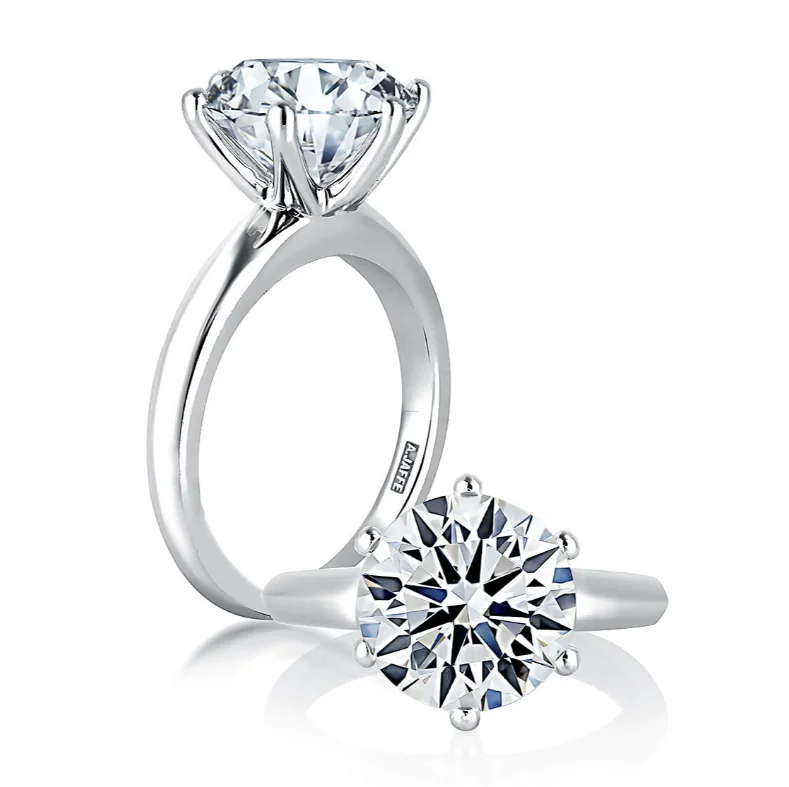 A. JAFFE Round Center Solitaire Diamond Engagement Ring Setting in 14K White Gold