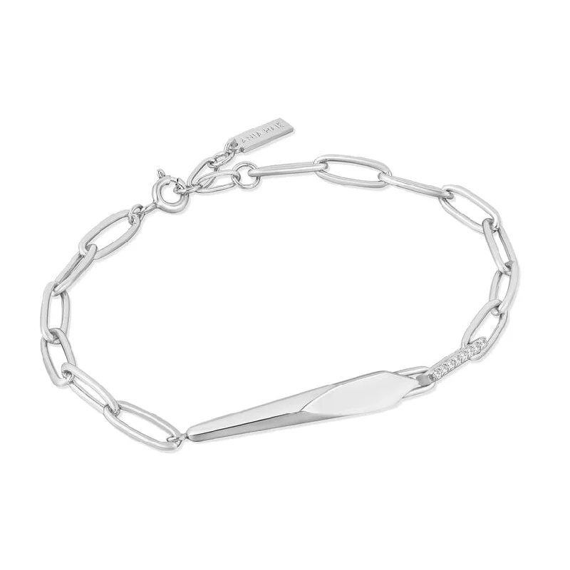 Silver Geometric Chain Bracelet