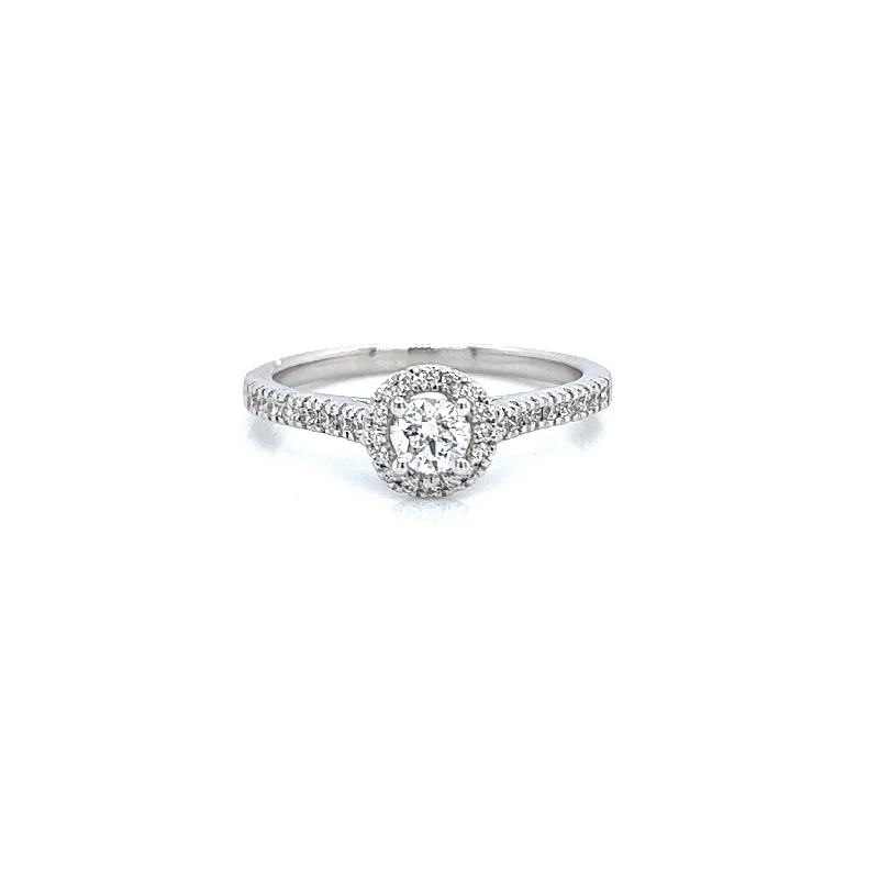 Bremer Jewelry Round Center Halo Diamond Engagement Ring in 14K White Gold (.50ctw)