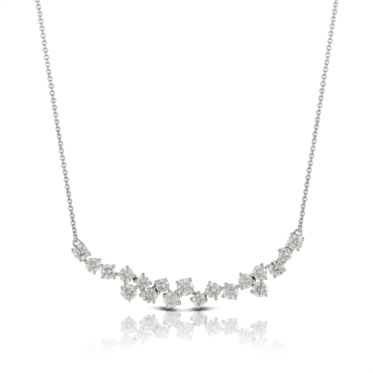 Doves 18K White Gold Diamond Necklace