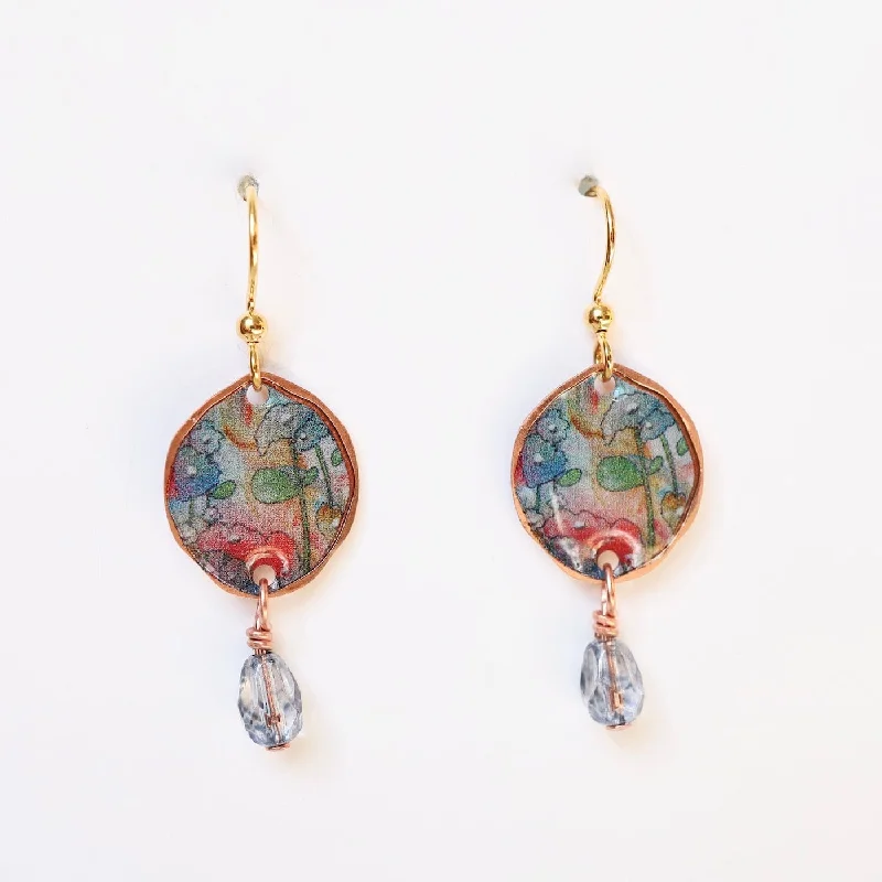 Water Colors with Crystal Drop Earrings