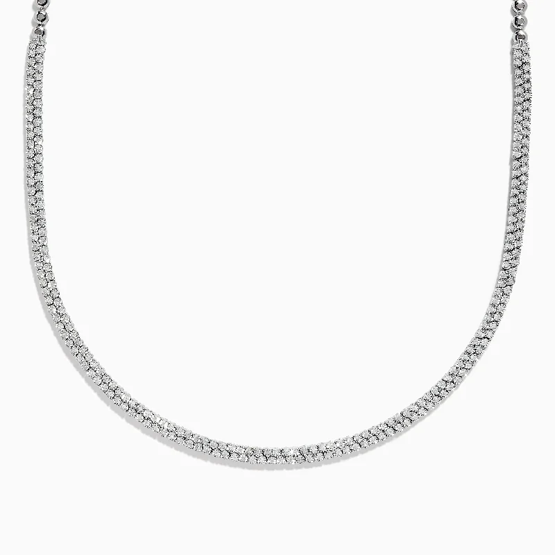 925 Sterling Silver Pave Diamond Necklace