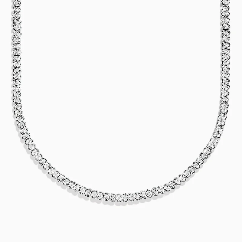 925 Sterling Silver Diamond Tennis Necklace