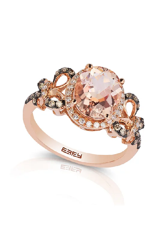 Blush 14K Rose Gold Morganite and Diamond Ring, 2.64 TCW