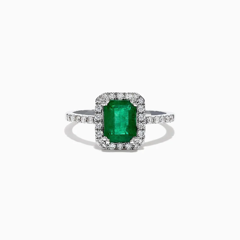 Brasilica 14K White Gold Emerald and Diamond Ring, 1.69 TCW