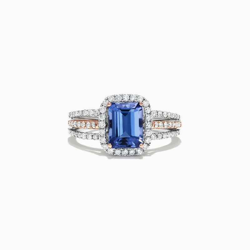 Nahla Siri 14K White and Rose Gold Tanzanite and Diamond Ring, 1.80 TCW