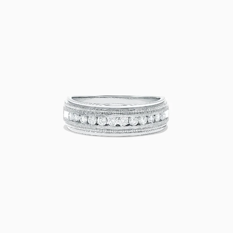 Men's 14K White Gold Diamond Ring, 0.47 TCW