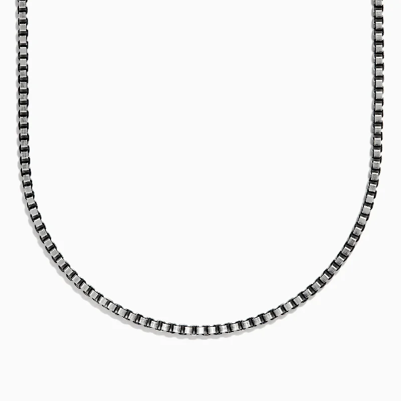 Men's 925 Sterling Silver Box Chain Necklace