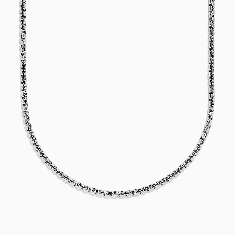 Men's Sterling Silver 21" Box Link Chain