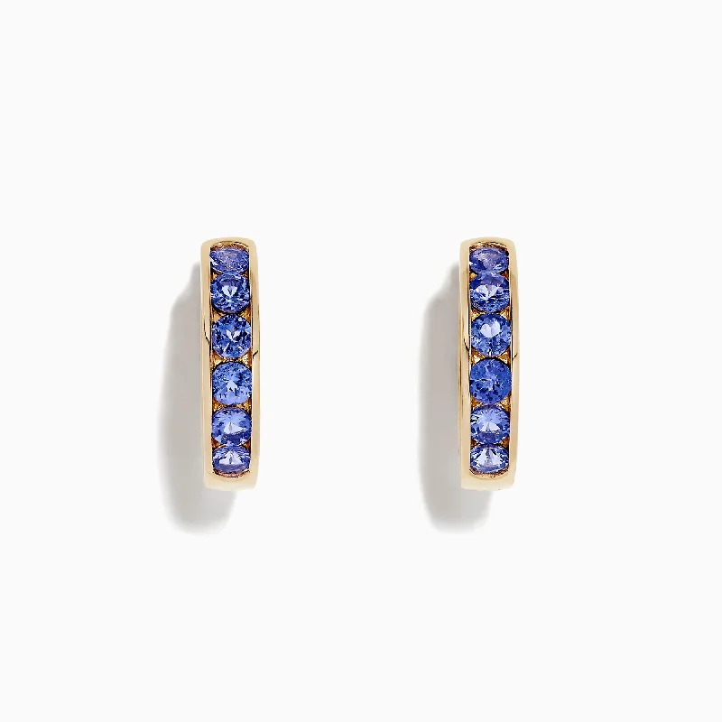 Nahla Siri 14K Yellow Gold Tanzanite Hoop Earrings, 1.37 TCW