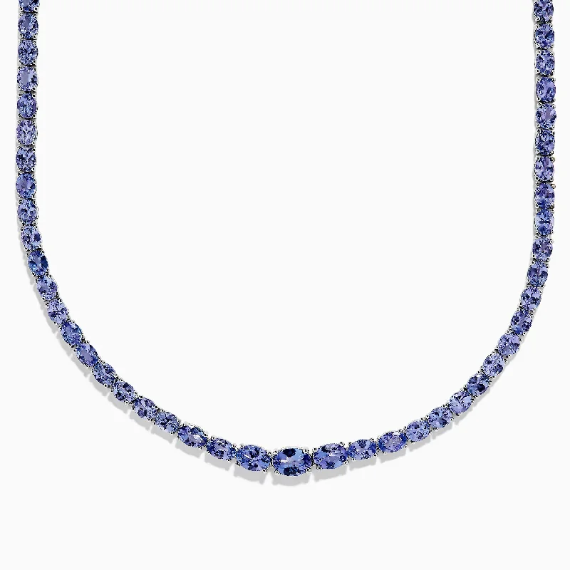 Nahla Siri Sterling Silver Tanzanite Necklace, 27.69 TCW