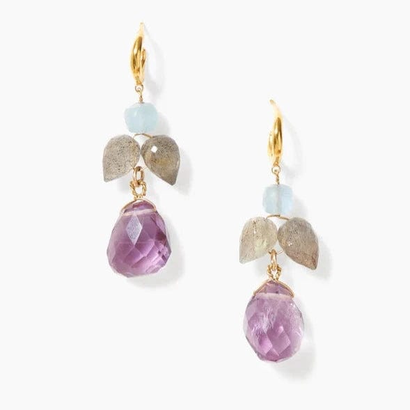 Ophelia Drop Earrings Amethyst Mix