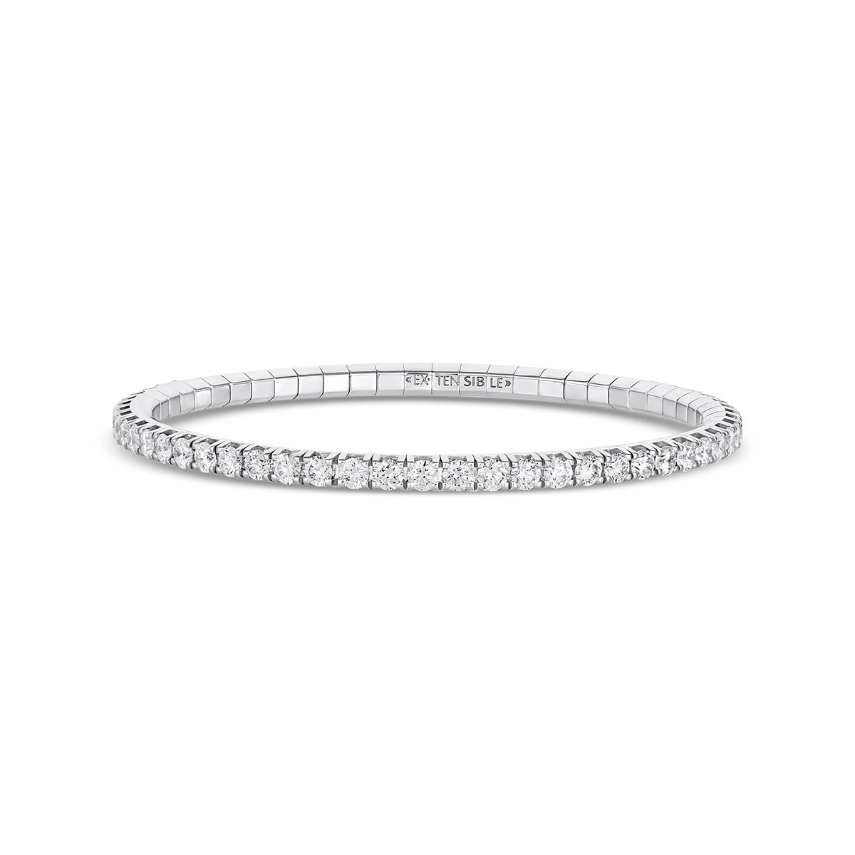 Extensible 18K White Gold Stretch Diamond Tennis Bracelet