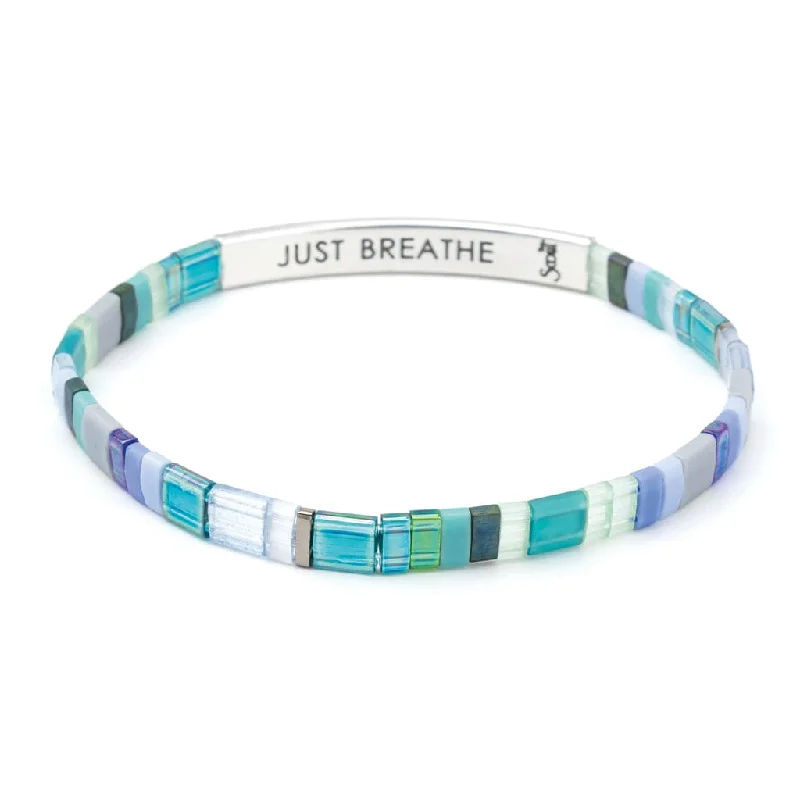 Good Karma Miyuki Bracelet |  Just Breathe - Turquoise/Green/Silver