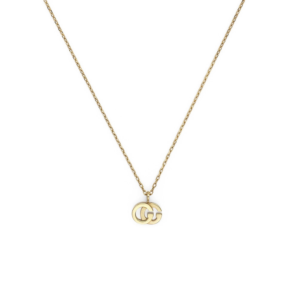 Gucci 18K Yellow Gold GG Running Necklace with a Paraiba Topaz, 14.5-16 inch