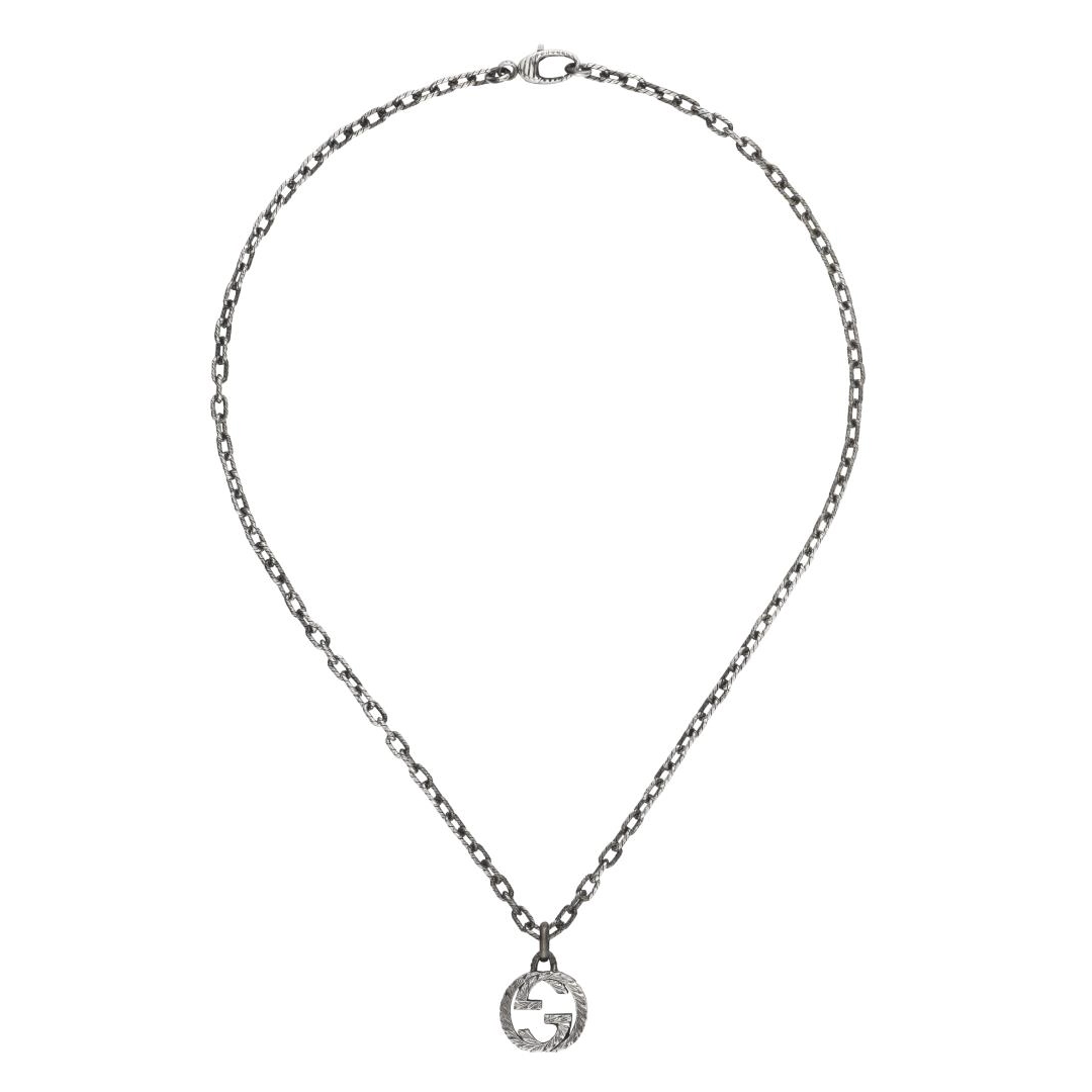 Gucci Sterling Silver Interlocking G Necklace