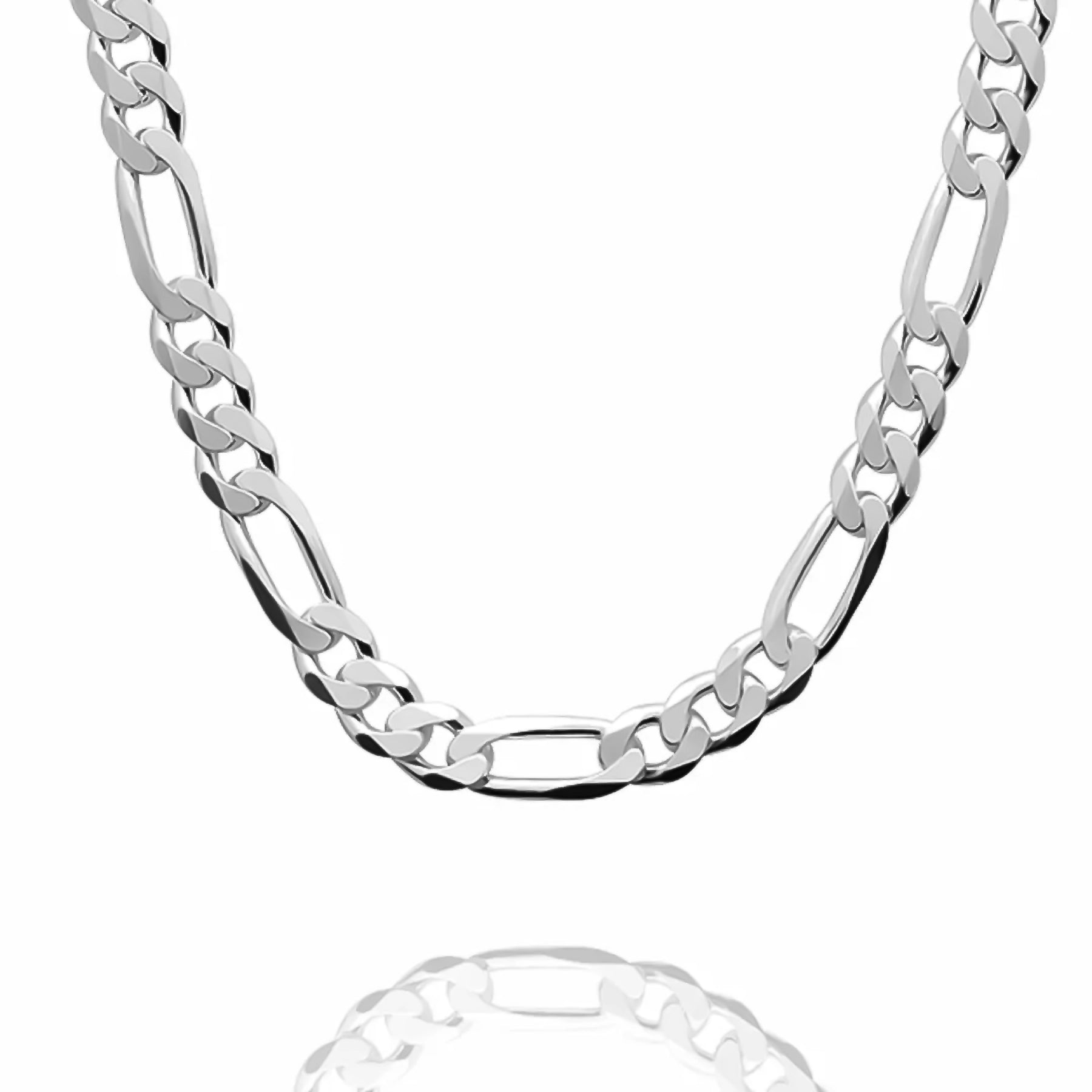 HEAVY SOLID SILVER FIGARO CHAIN