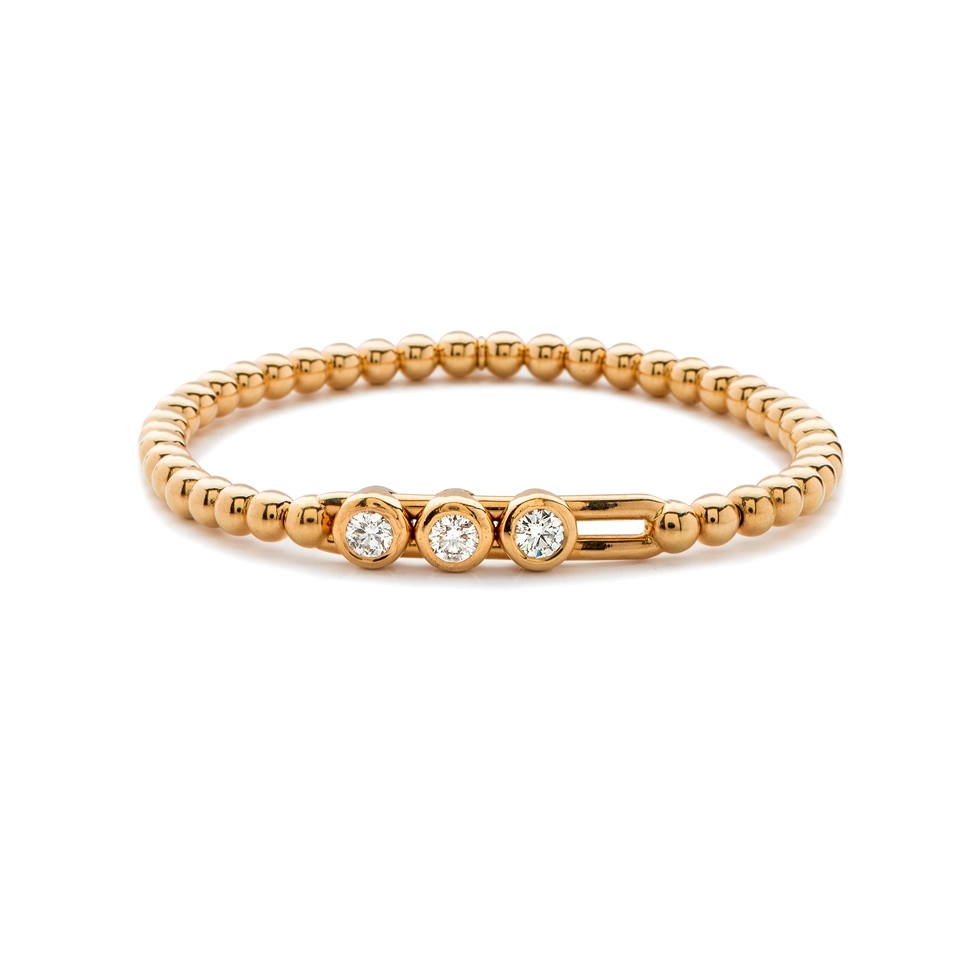 Hulchi Belluni 18K Rose Gold Diamond Stretch Bracelet