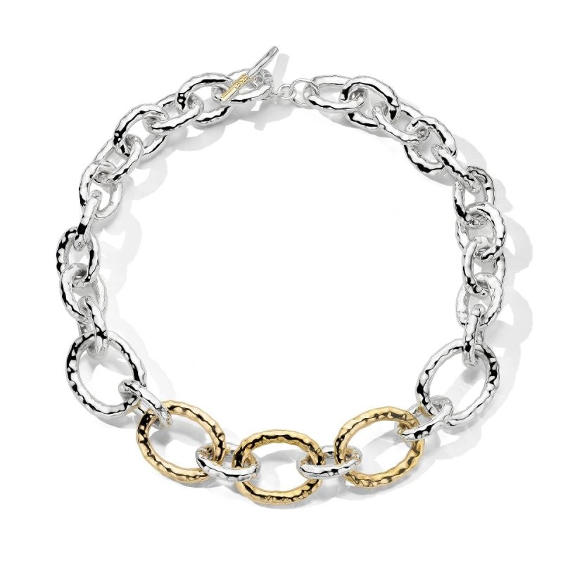 Ippolita Silver and 18K Gold Chimera Bastille Chain Necklace, 19.5 inch