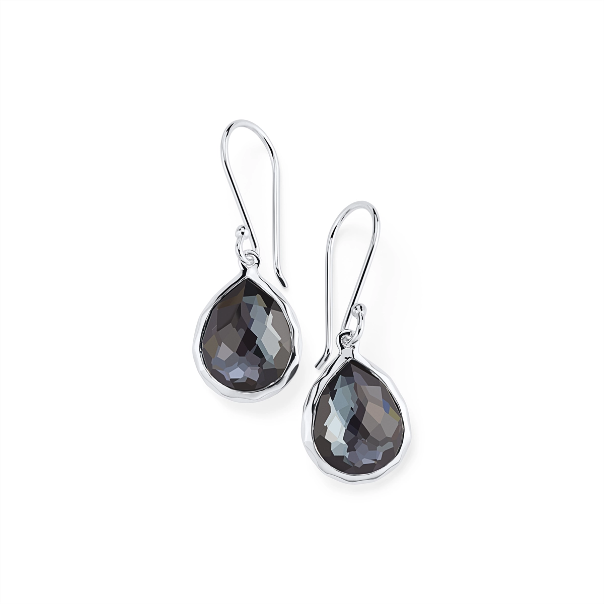 Ippolita Sterling Silver Rock Candy Teeny Teardrop Earrings in Hematite Doublet