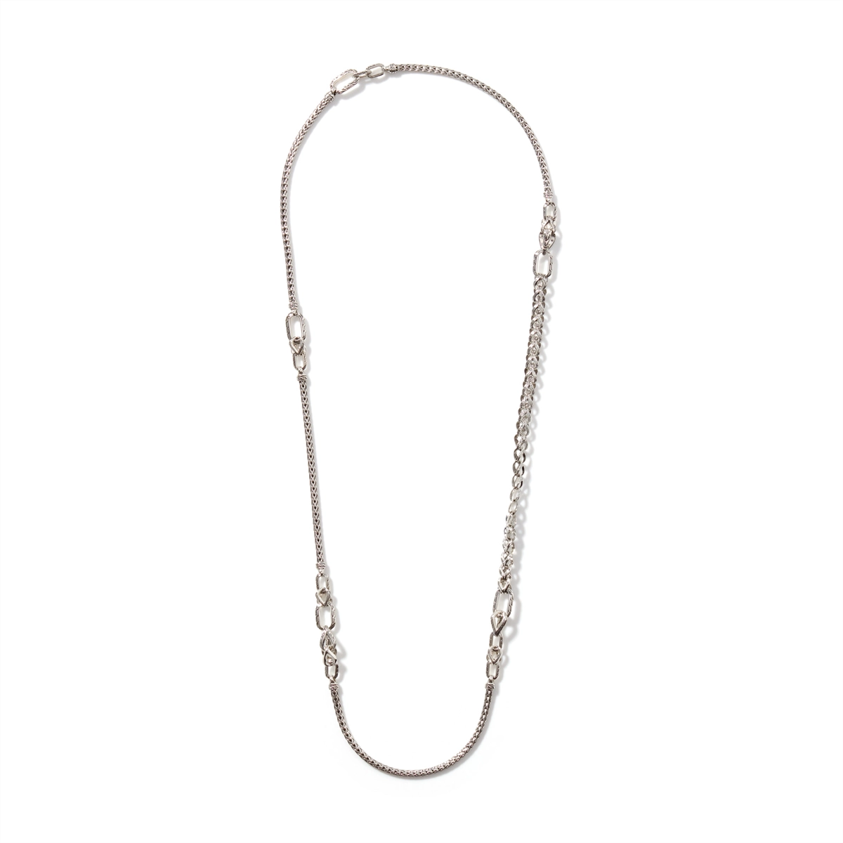 John Hardy Asli Classic Chain Silver Slim Link Chain Sautoir Necklace