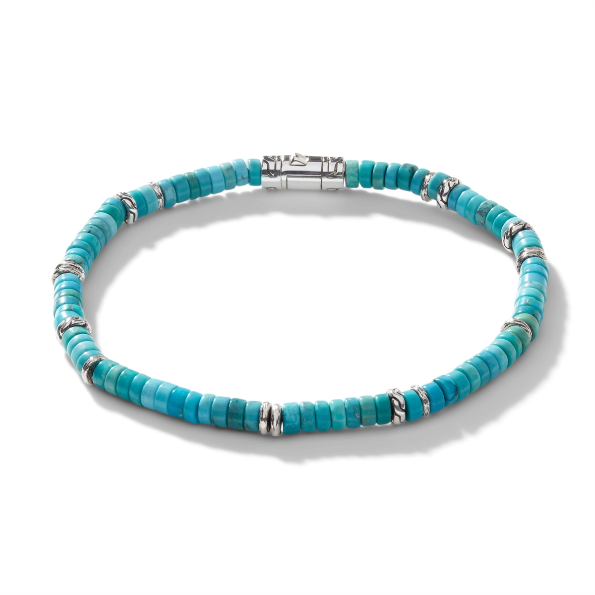 John Hardy Classic Chain Sterling Silver Heishi Turquoise Bracelet