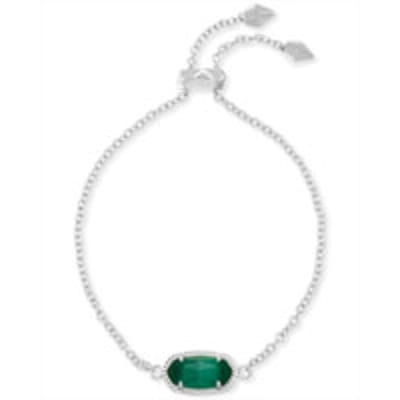 Kendra Scott Elaina Bracelet in Silver with Emerald Cats Eye