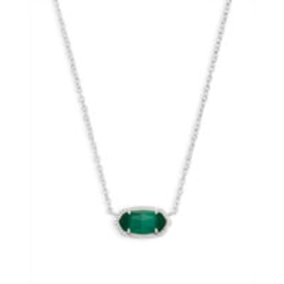 Kendra Scott Elisa Necklace in Silver with Emerald Cats Eye