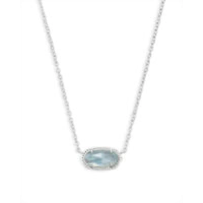 Kendra Scott Elisa Necklace in Silver with Lt Blue Illusion