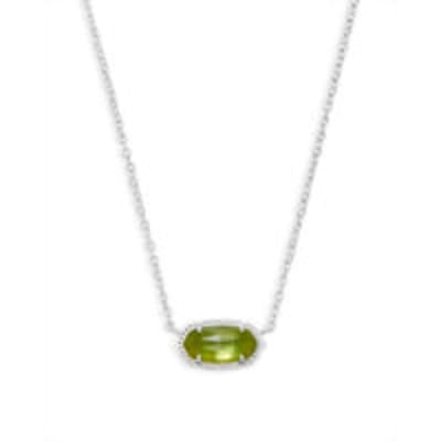 Kendra Scott ElIsa Necklace in Silver with Peridot Illusion