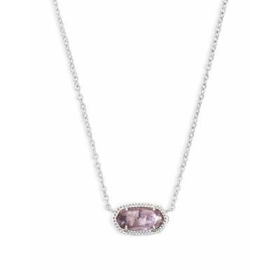 Kendra Scott Elisa Necklace in Silver with Purple Amethyst