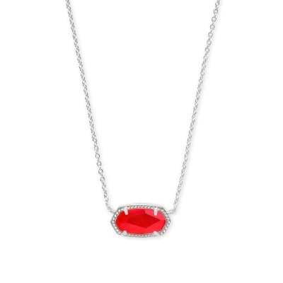 Kendra Scott Elisa Necklace in Silver with Red Illusion