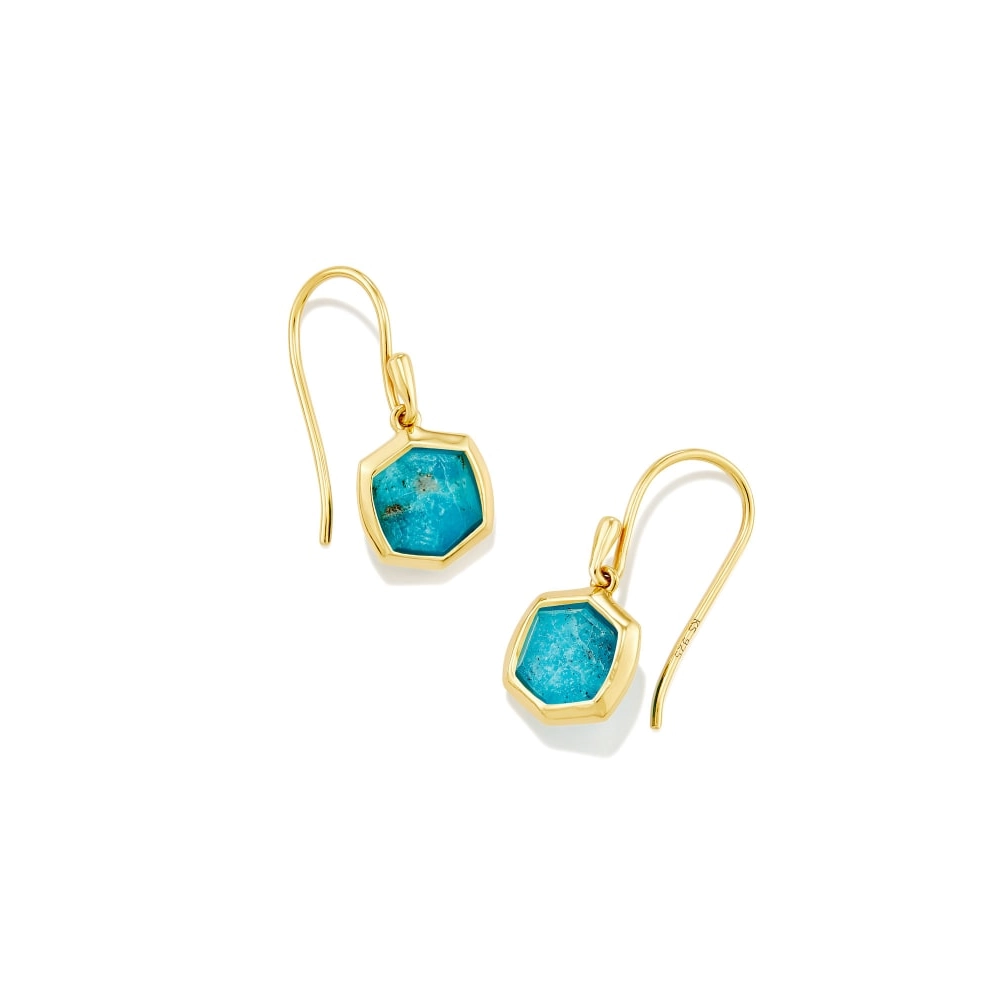 Kendra Scott Vermeil Davis Small Drop Earrings with Turquoise