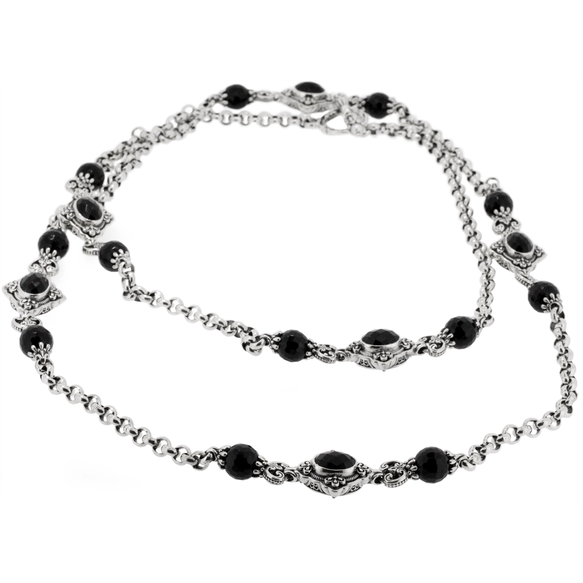 Konstantino Nykta Silver Black Onyx Necklace