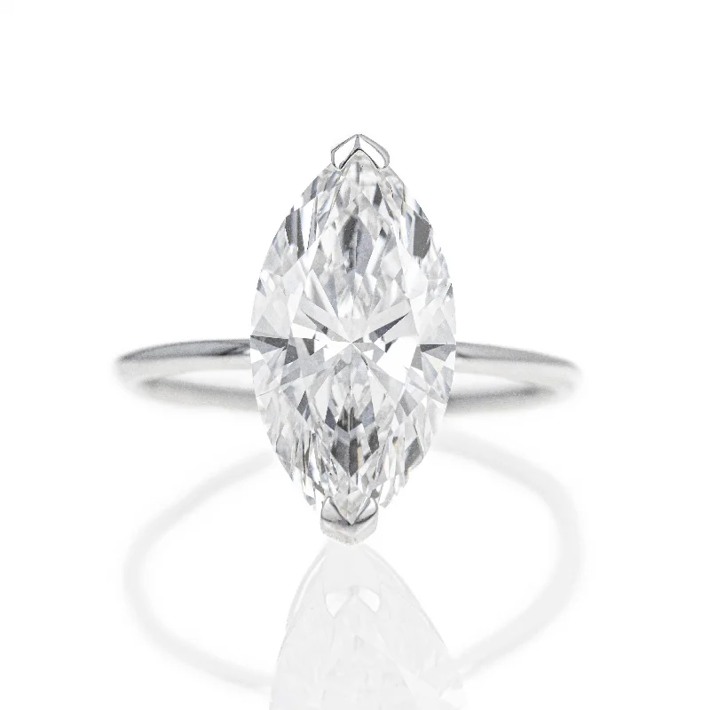 Lab Grown 2 Carat Marquise Diamond Engagement Ring