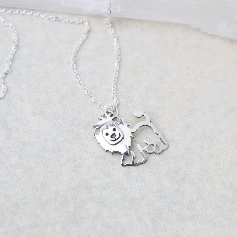 Sterling Silver Lion Necklace