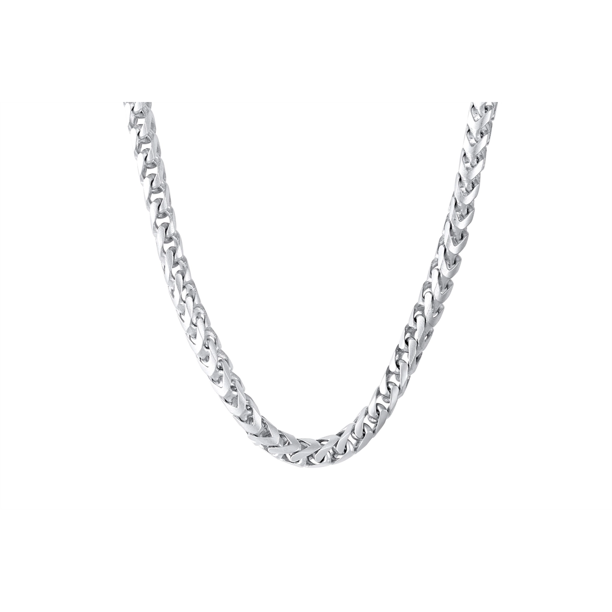 Marco Dal Maso Ulysses Mesh Necklace Matte White Silver with Polish Clasp 22.5 inches