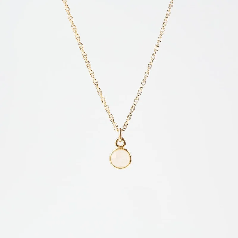 14k Gold Filled Chain with 6mm Bezel-Set Moonstone