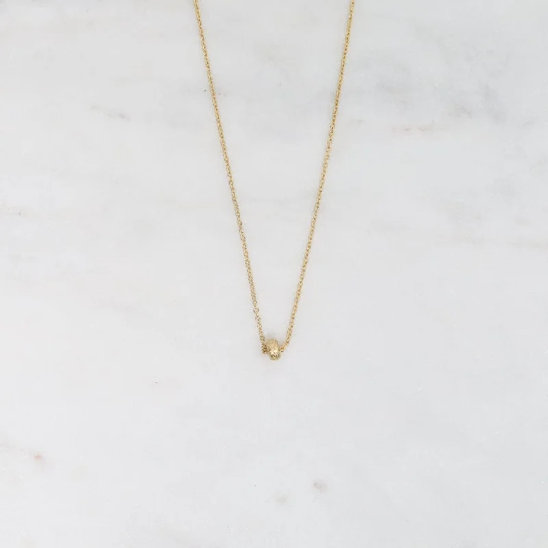 14k Gold Filled Chain with Single Tiny Stardust Bead Necklace