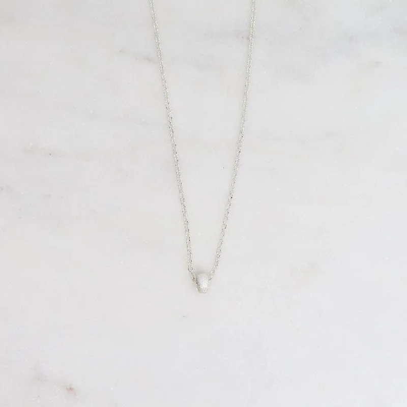 Sterling Silver  Chain with Single Tiny Stardust Bead Necklace