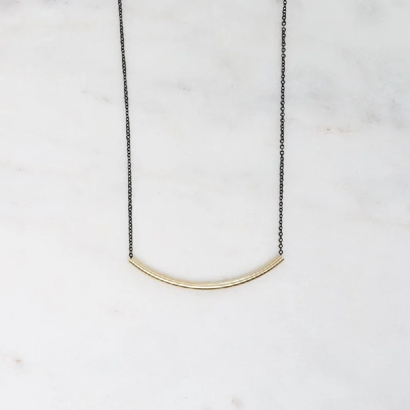 Oxidized Sterling Silver & Gold Filled Smooth as Silk Necklace