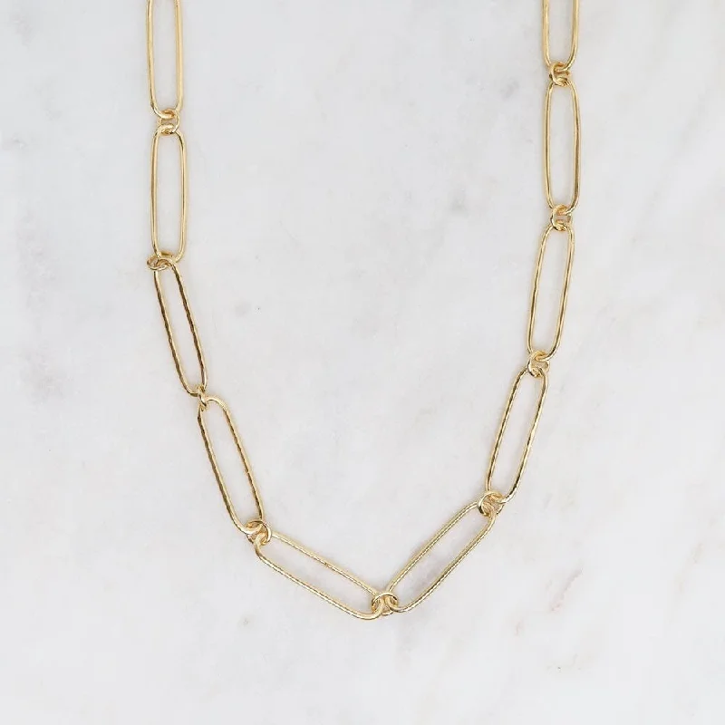 14k Gold Vermeil Square Link Necklace