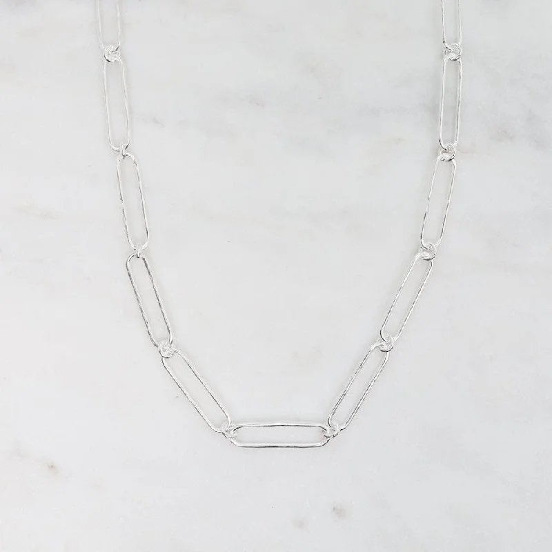 Sterling Silver Square Link Necklace