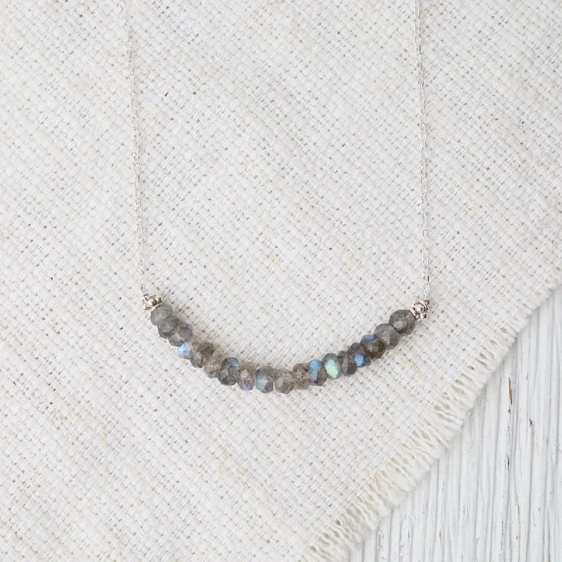 Silver Chain with Gemstone Arc - Labradorite